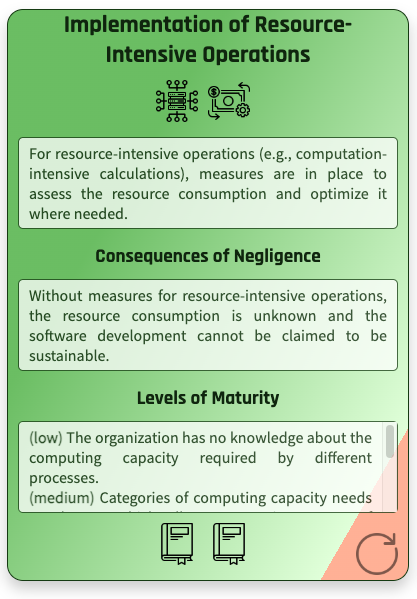 A card showing a sustainability criterion